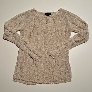 Jessica Simpson Knit Sweater Ivory Distressed
